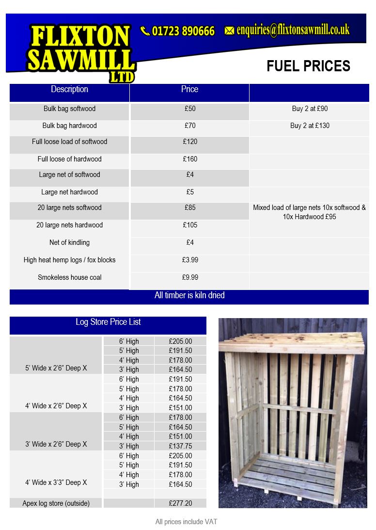 Quality logs and timber products by Flixton Sawmill Ltd